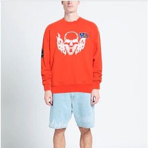 Heron Preston Flaming Skull Crewneck Size: M